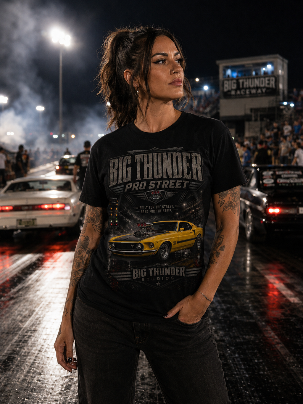Vintage Pro Street Muscle Car T-Shirt | Big Thunder Studios