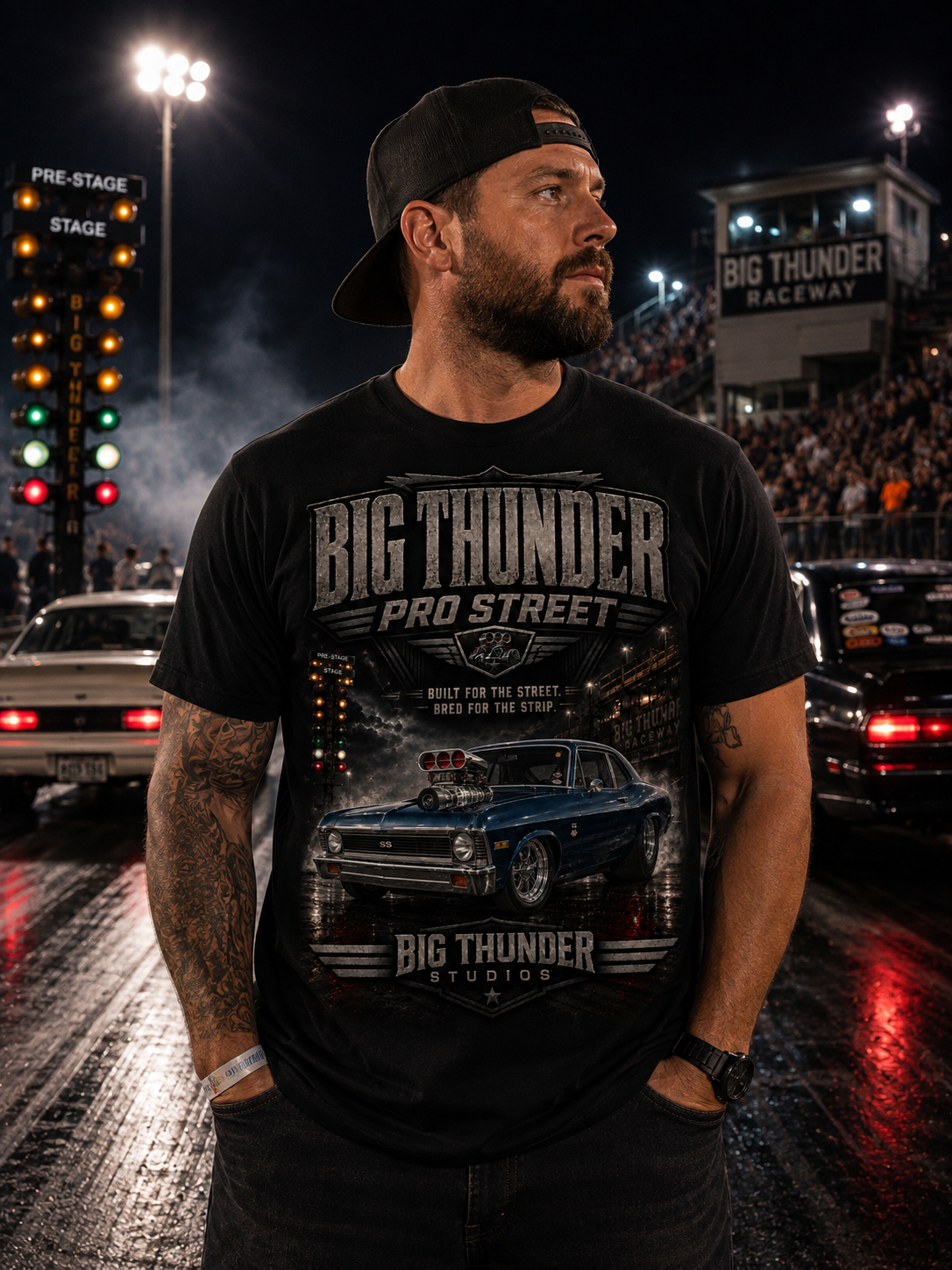 Vintage Pro Street Muscle Car T-Shirt | Big Thunder Studios