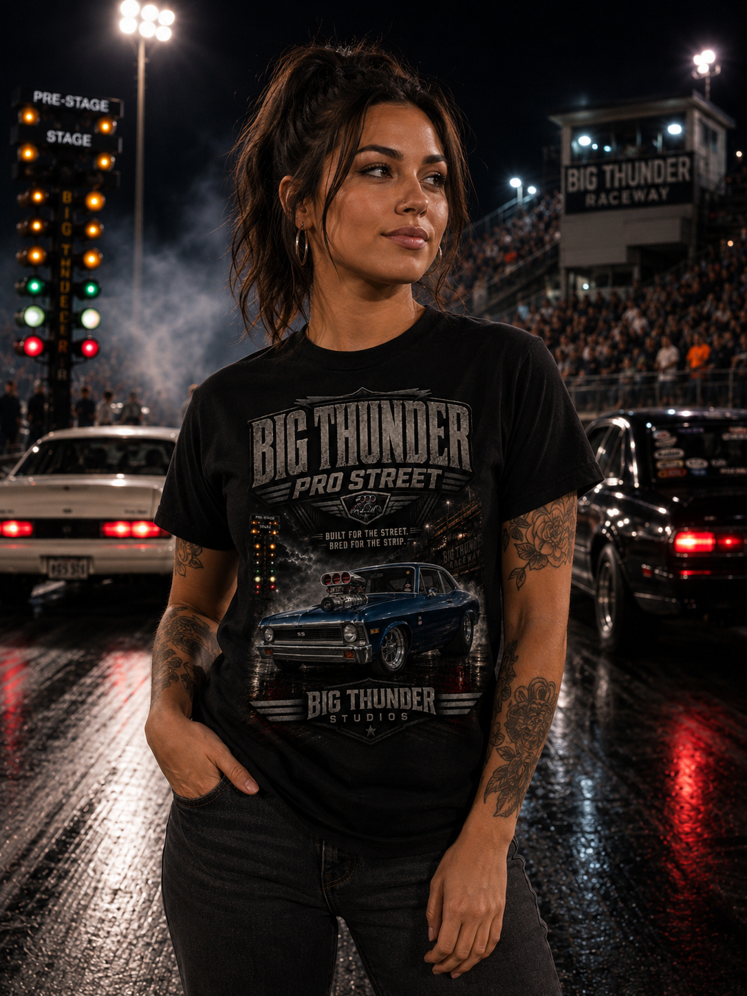 Vintage Pro Street Muscle Car T-Shirt | Big Thunder Studios
