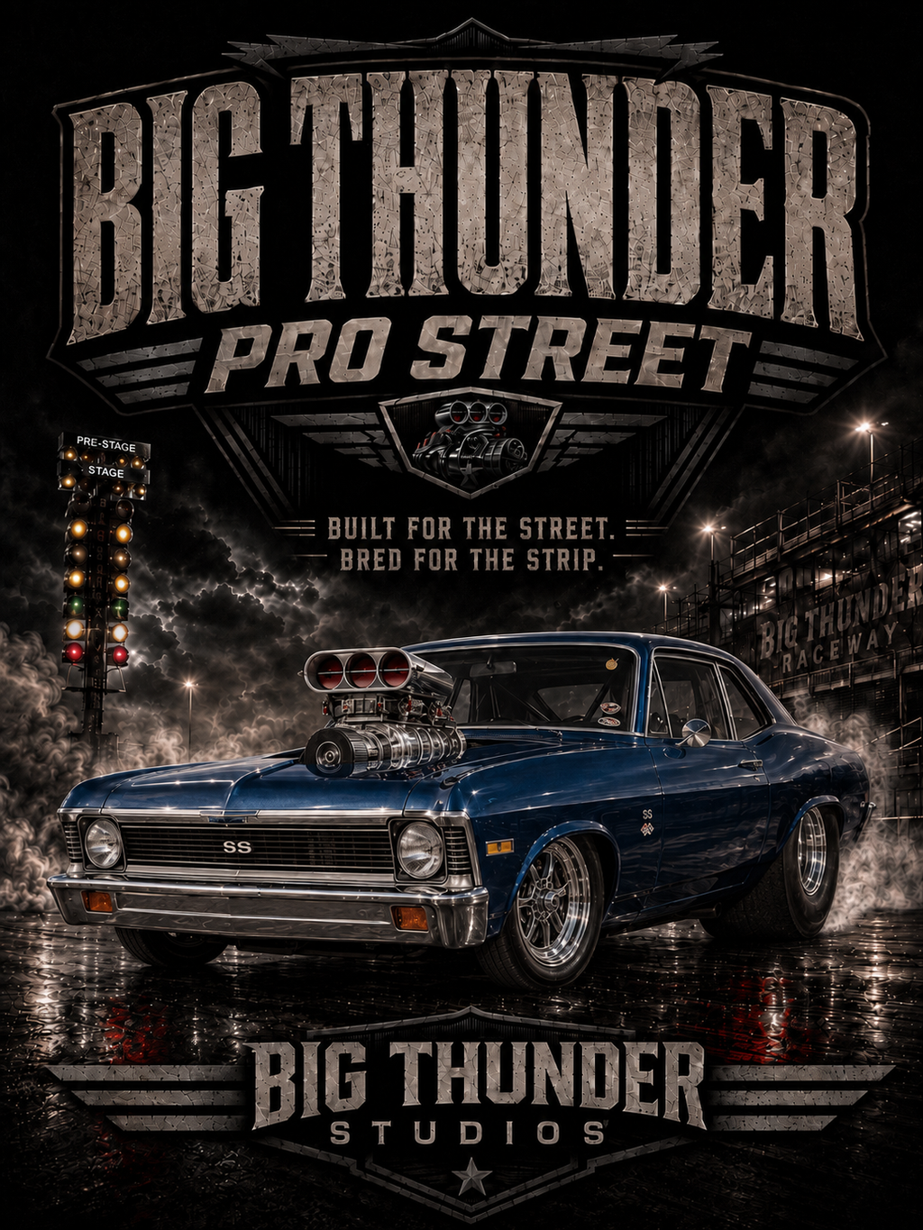 Vintage Pro Street Muscle Car T-Shirt | Big Thunder Studios
