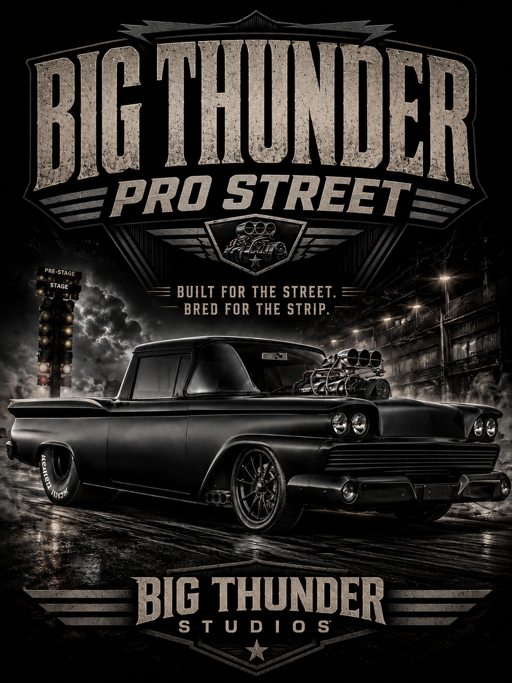 Vintage Pro Street Muscle Car T-Shirt | Big Thunder Studios