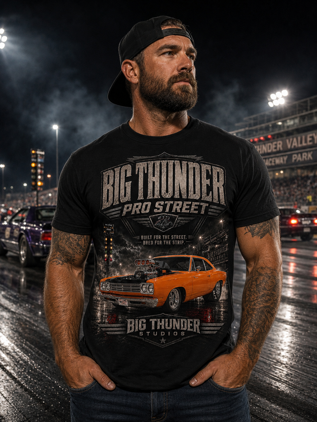 Vintage Pro Street Muscle Car T-Shirt | Big Thunder Studios