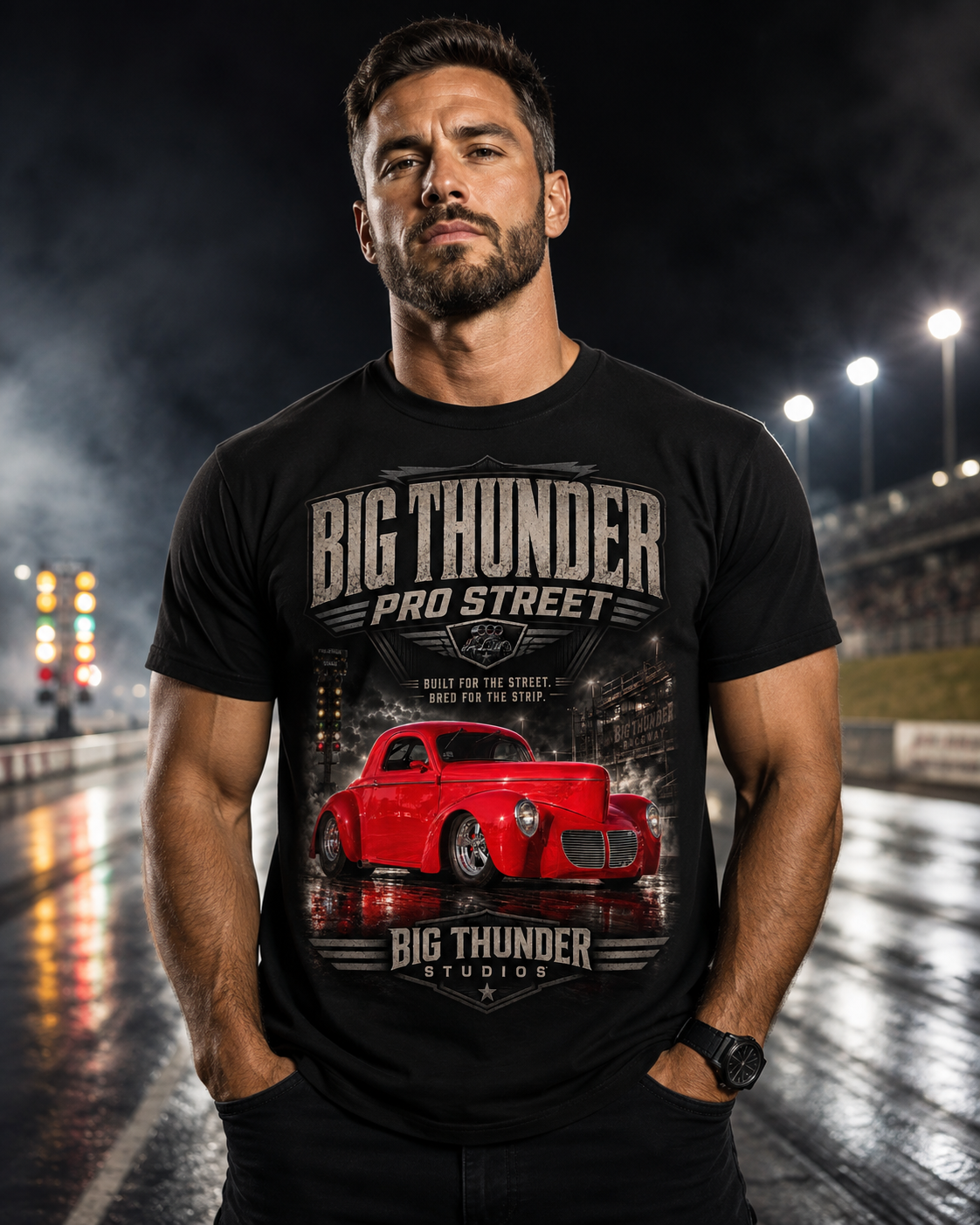 Vintage Pro Street Hot Rod T-Shirt | Big Thunder Studios