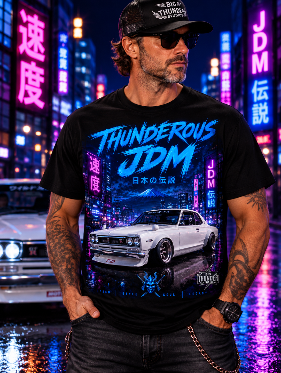 JDM Skyline T-Shirt | Retro Neon Japanese Car Tee