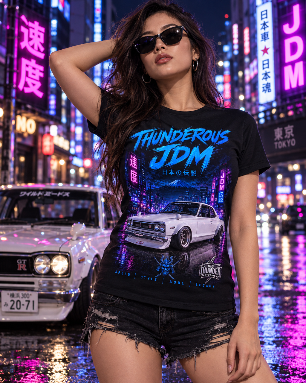 JDM Skyline T-Shirt | Retro Neon Japanese Car Tee