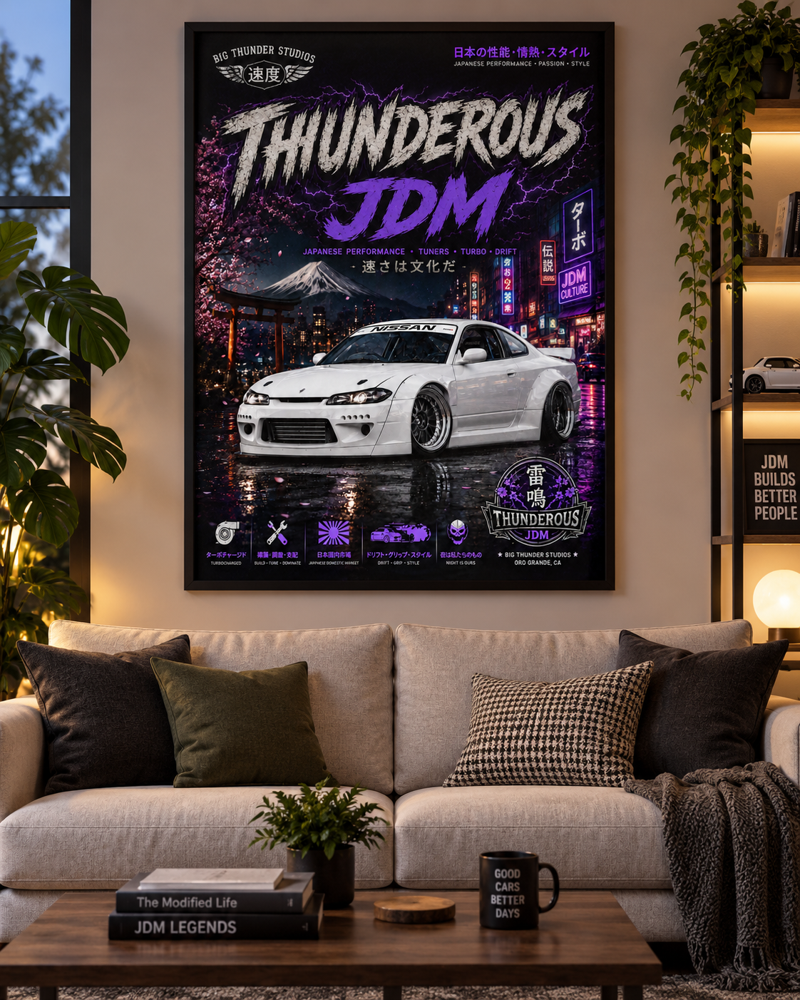 Thunderous JDM Car Poster — Matte Vertical Automotive Wall Art