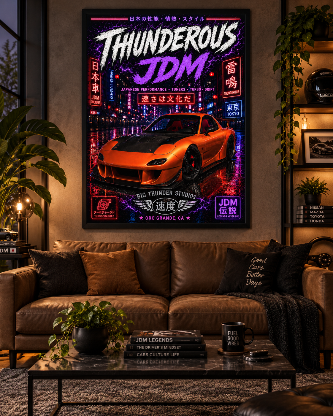Thunderous JDM Car Poster — Matte Vertical Racing Wall Art