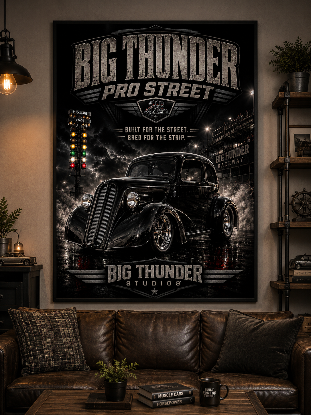 Big Thunder Pro Street Vintage Hot Rod Matte Poster