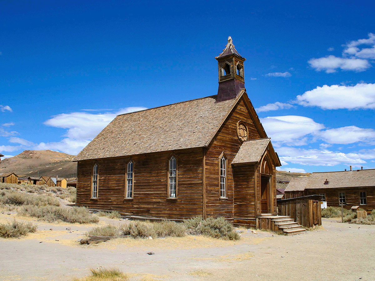 Bodie Ghost Town Church Matte Poster — Vintage Bodie Landscape Wall Art