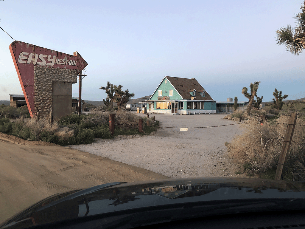 Vintage Desert Motel Matte Poster — Roadside 'Easy' Sign Photography