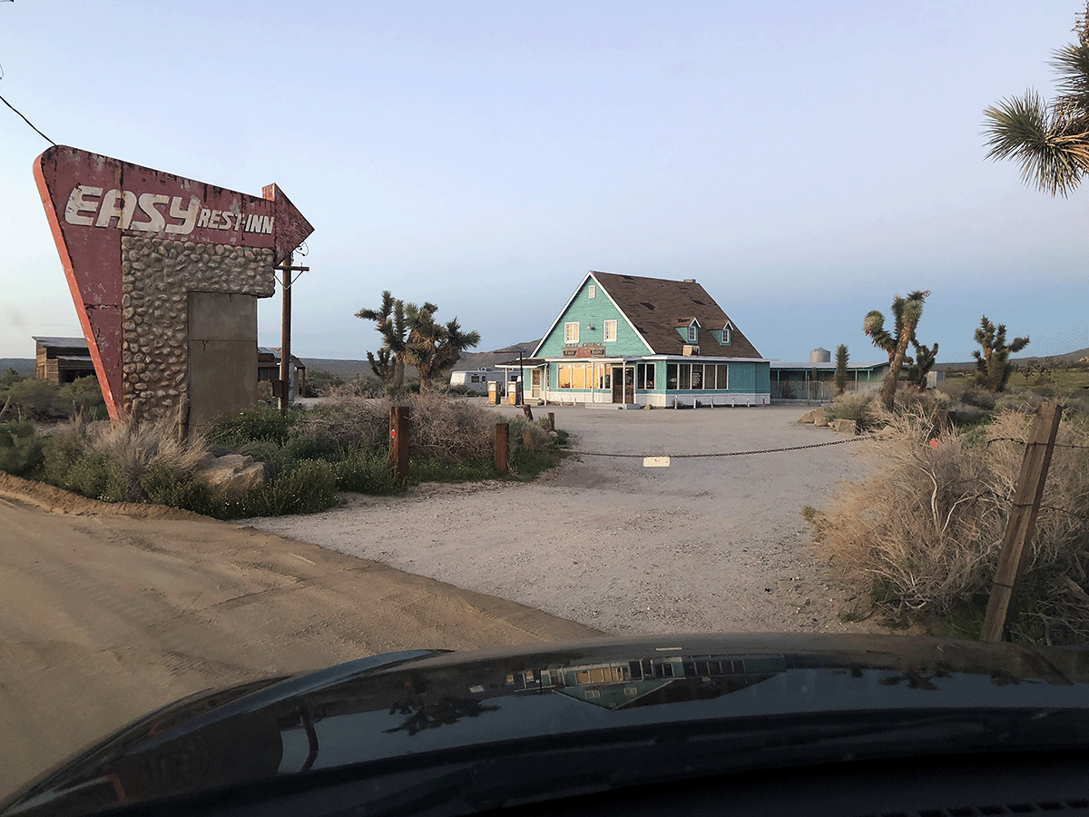 Vintage Desert Motel Matte Poster — Roadside 'Easy' Sign Photography