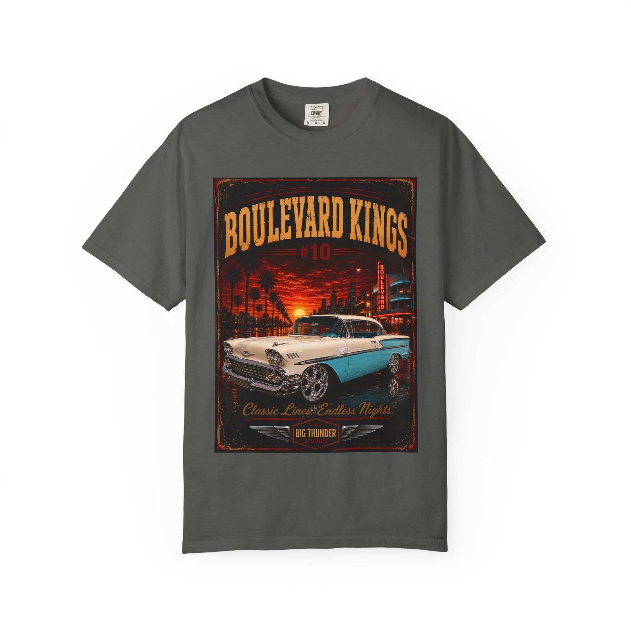 Big Thunder Boulevard Kings #10 | Classic Car Lowrider Graphic T-Shirt