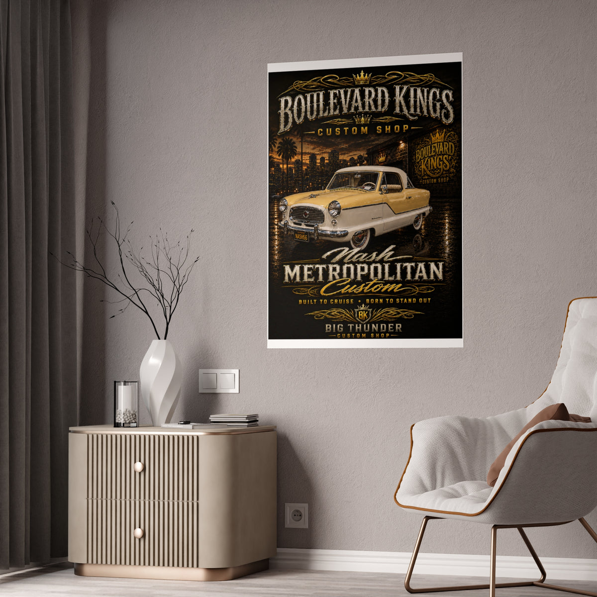 Boulevard Kings Vintage Nash Metropolitan Poster - Gloss Car Print