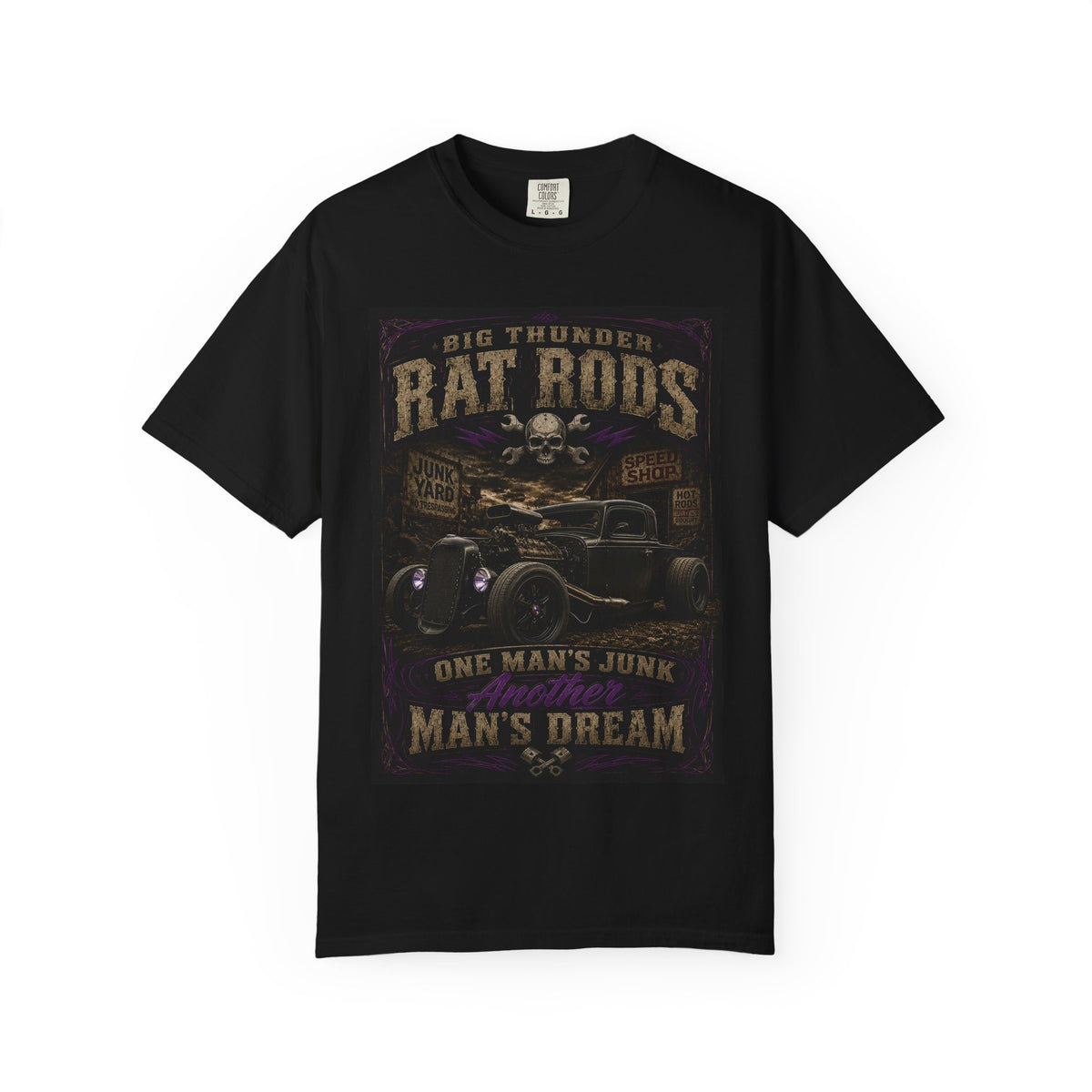 Rat Rods Vintage Car T-Shirt — "Big Thunder" Hot Rod Graphic