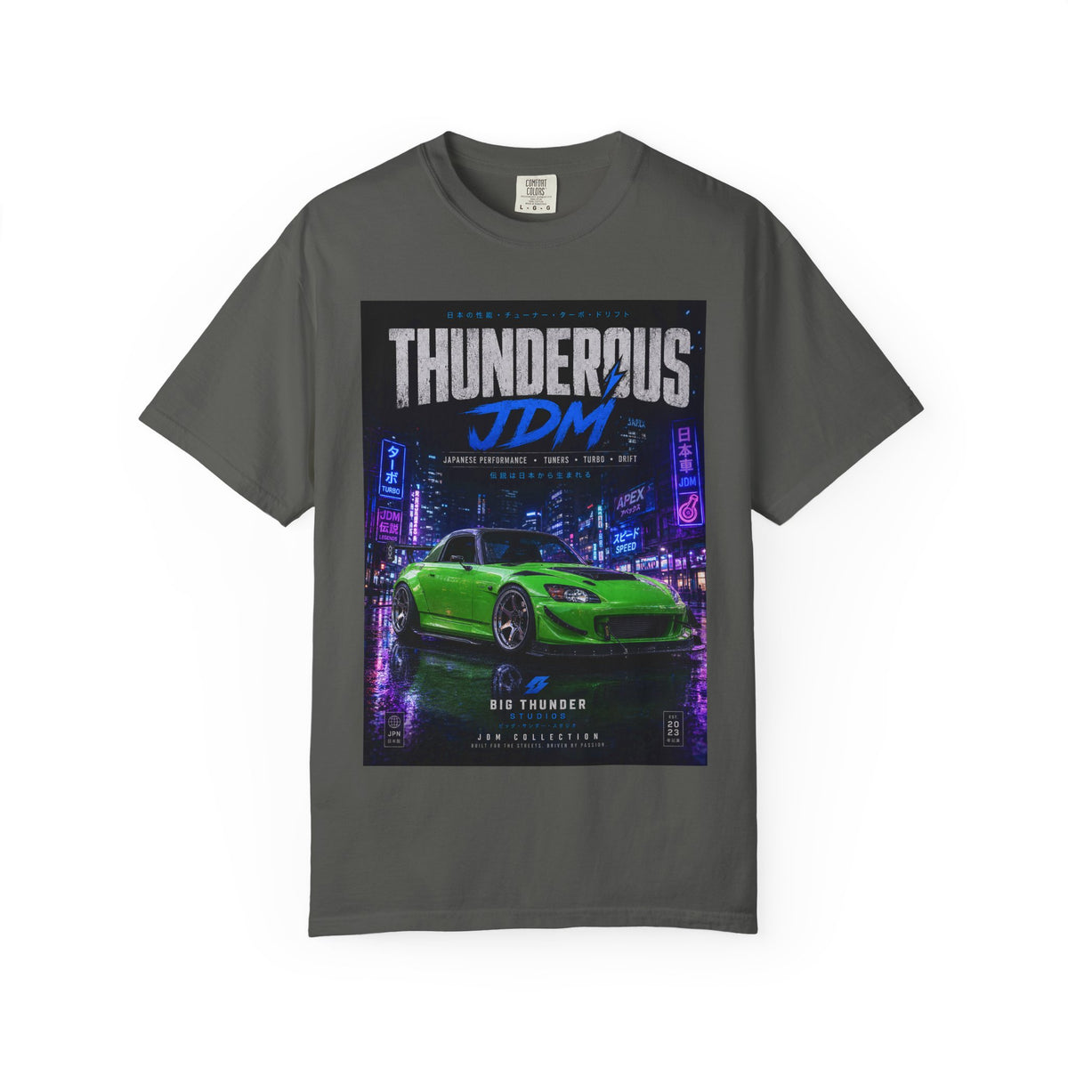 Thunderous JDM T-Shirt — Neon Green Sports Car Street Racing Tee