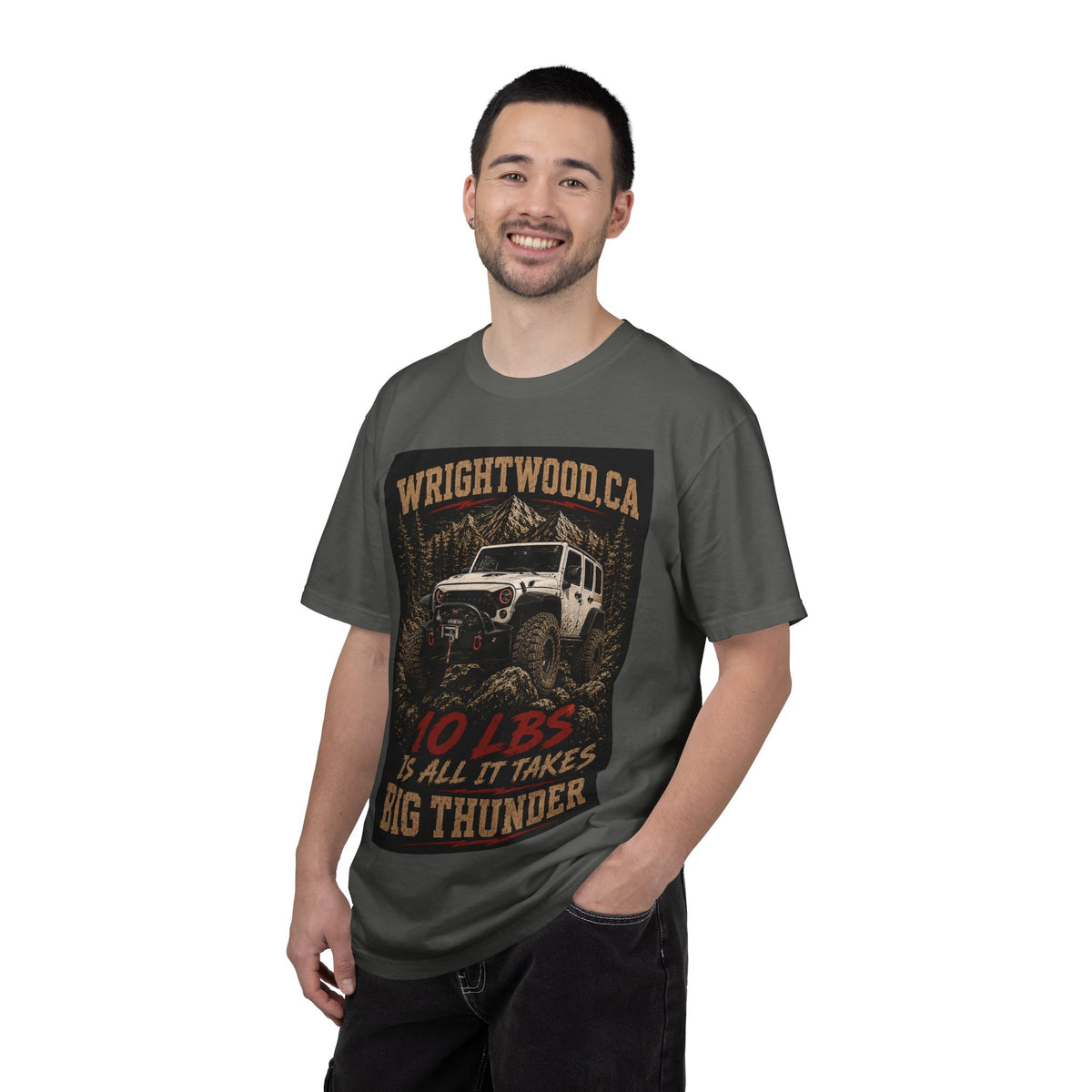 Wrightwood CA Off-Road Jeep Design T-Shirt | Big Thunder 10 lbs