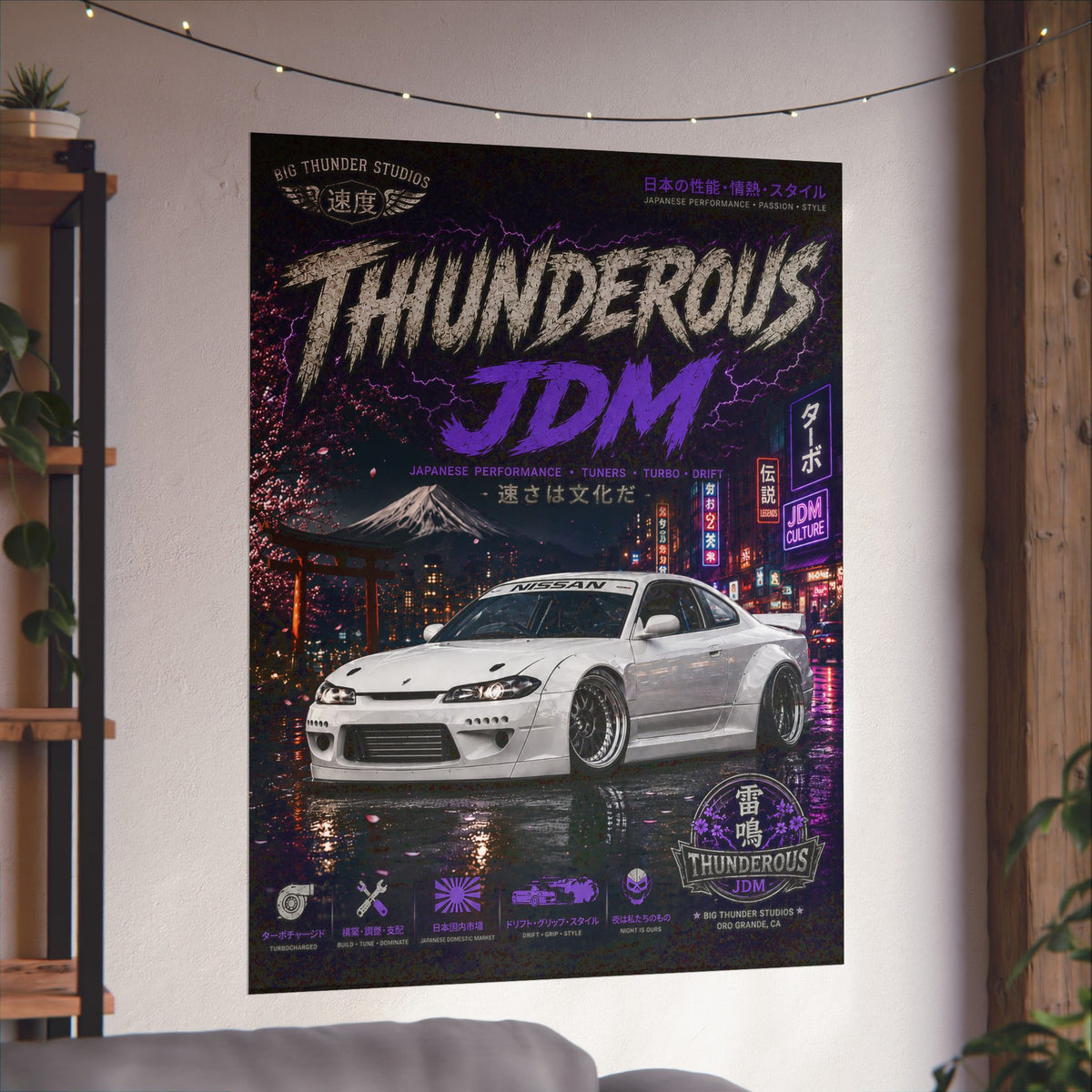 Thunderous JDM Car Poster — Matte Vertical Automotive Wall Art