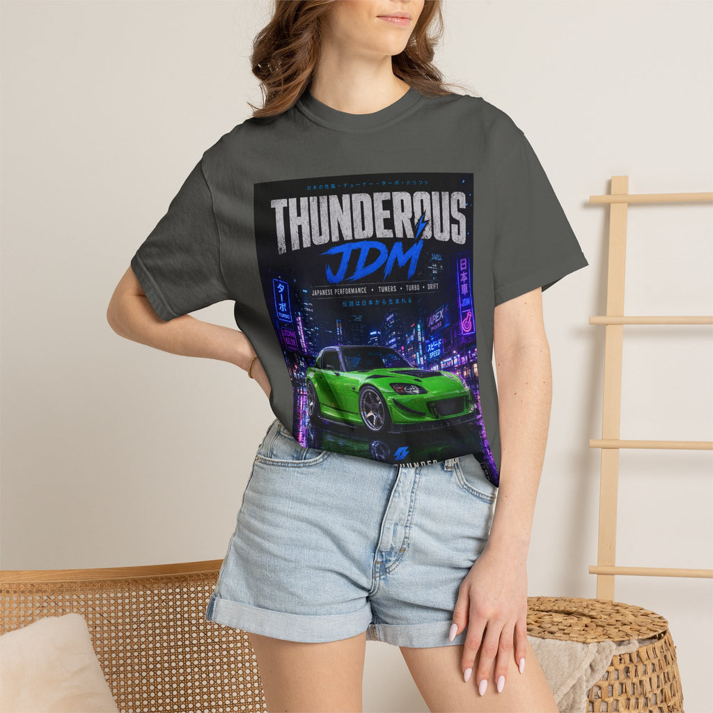 Thunderous JDM T-Shirt — Neon Green Sports Car Street Racing Tee