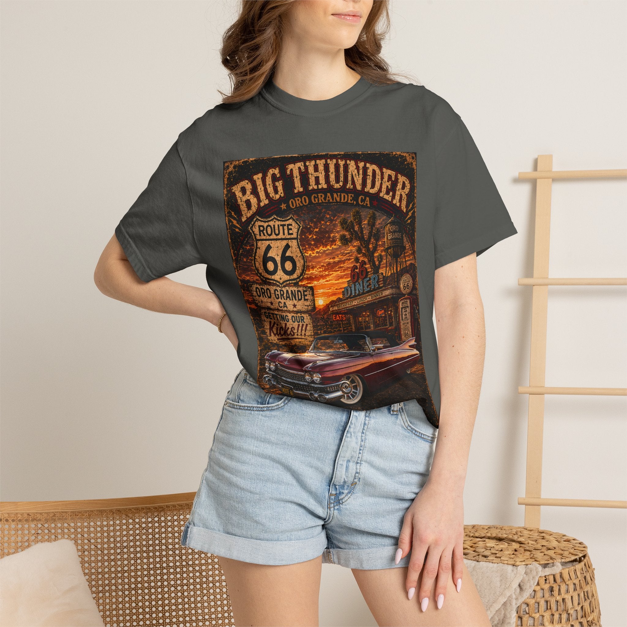Route 66 Big Thunder | Vintage Muscle Car Graphic T-Shirt