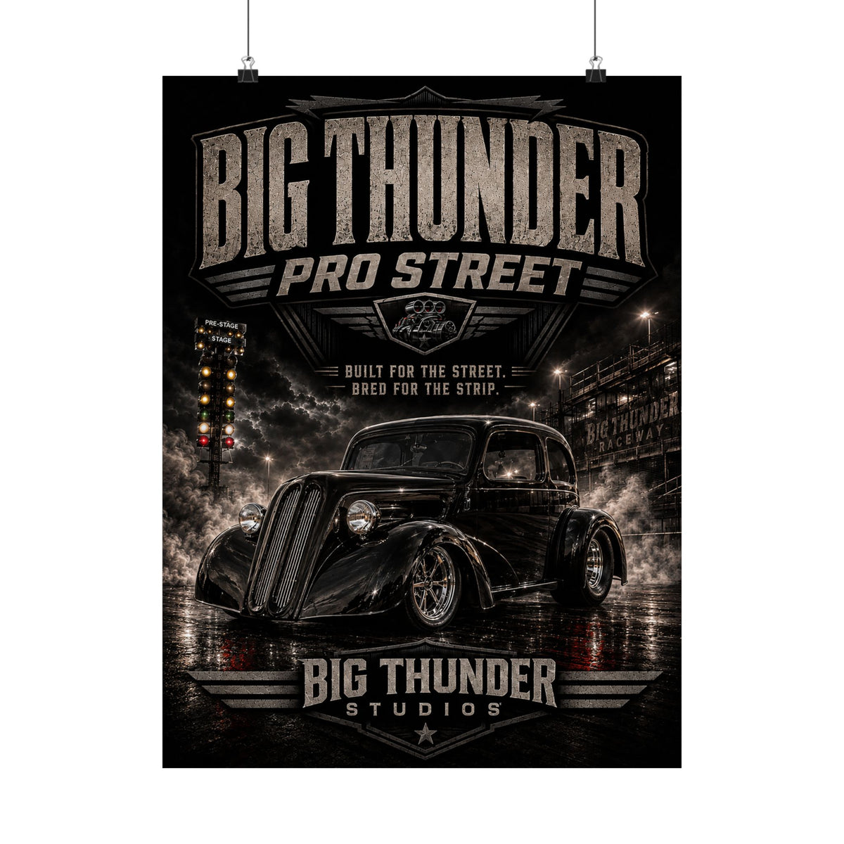 Big Thunder Pro Street Vintage Hot Rod Matte Poster
