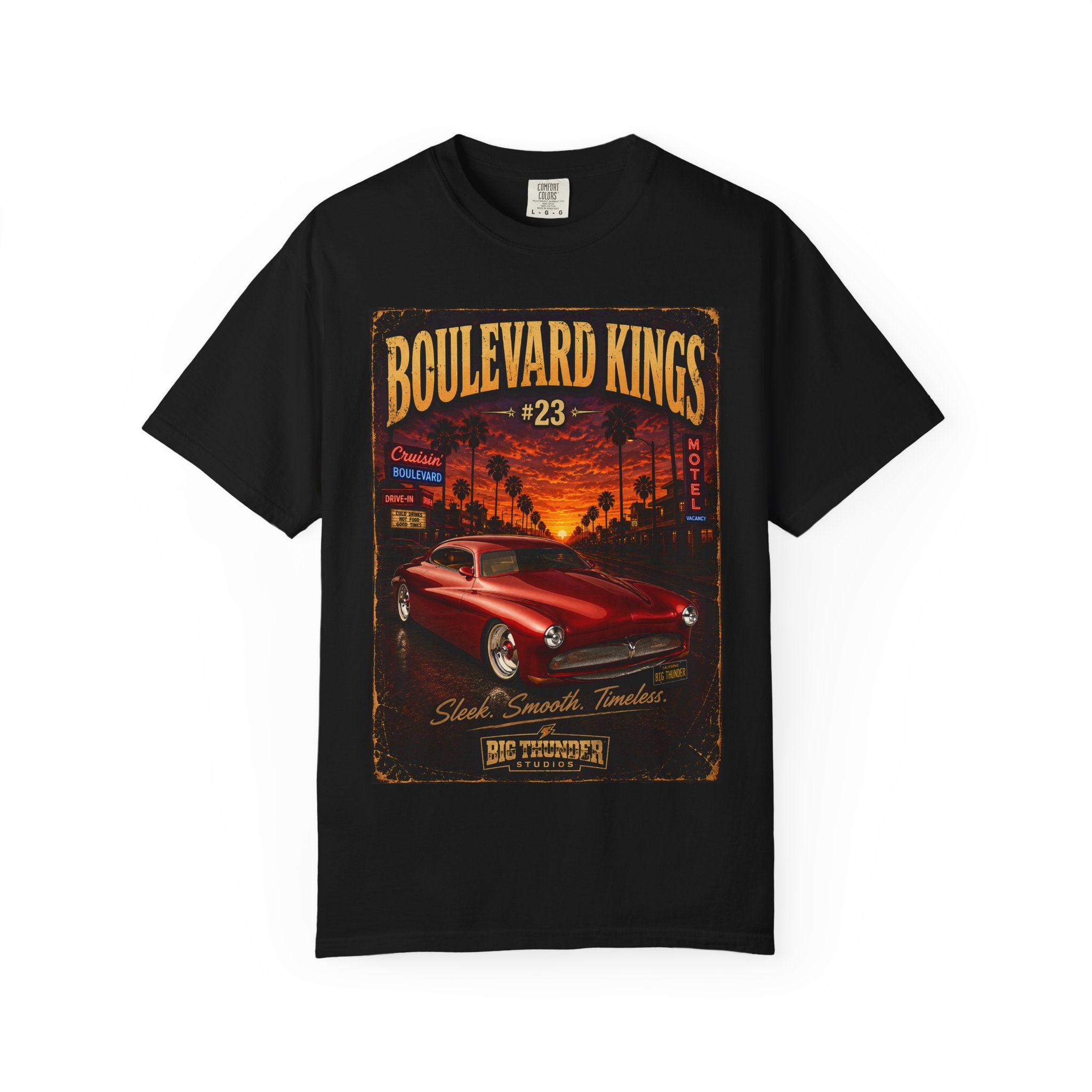 Big Thunder Boulevard Kings #23 | Classic Car Lowrider Graphic T-Shirt