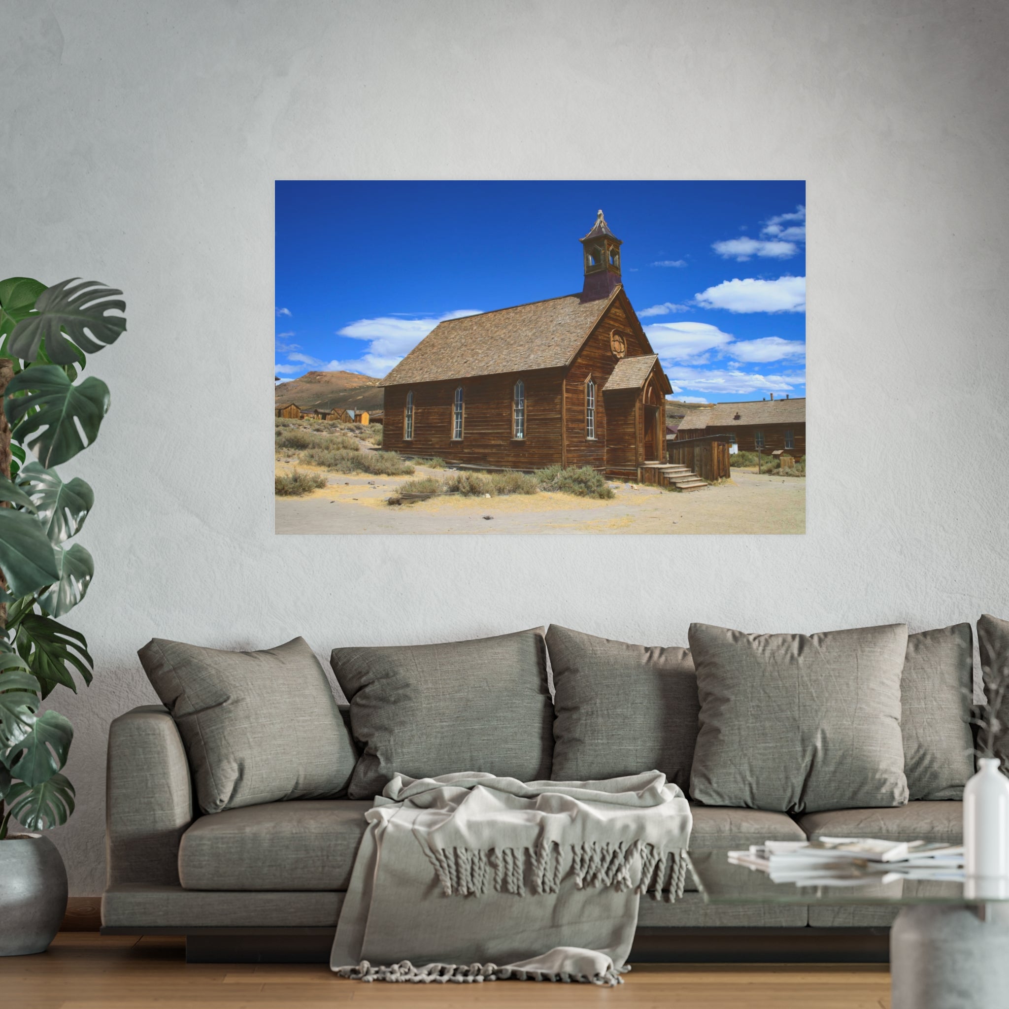 Historic Bodie Church - Bodie Ghost Town California -  Fine Art Photography Print - Western Wall Art - Desert Landscape Decor