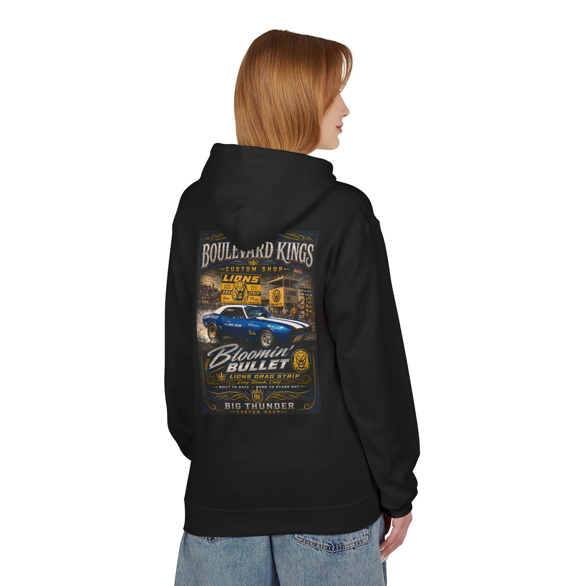 Boulevard Kings Vintage Car Hoodie — 'Bloomin' Bullet' Retro Muscle Car Pullover