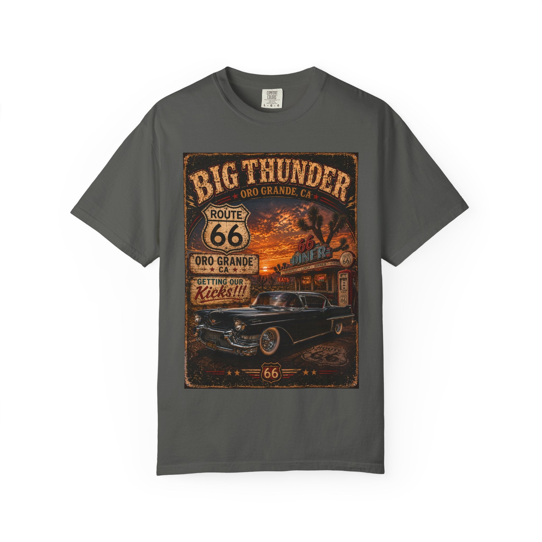 Route 66 Big Thunder | Vintage Muscle Car Graphic T-Shirt