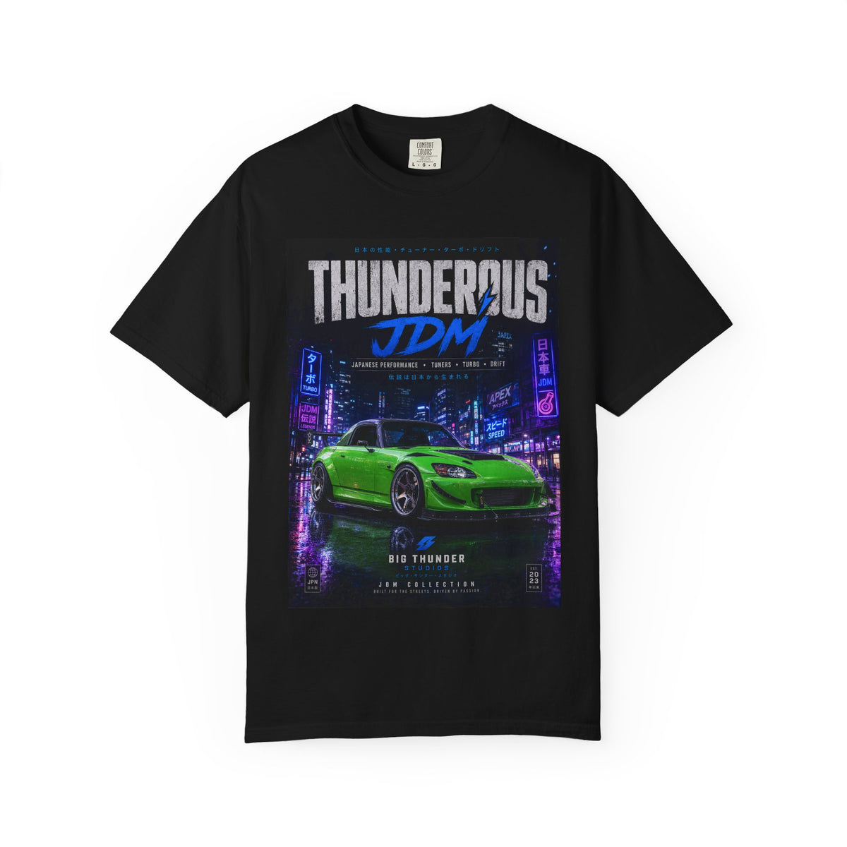 Thunderous JDM T-Shirt — Neon Green Sports Car Street Racing Tee
