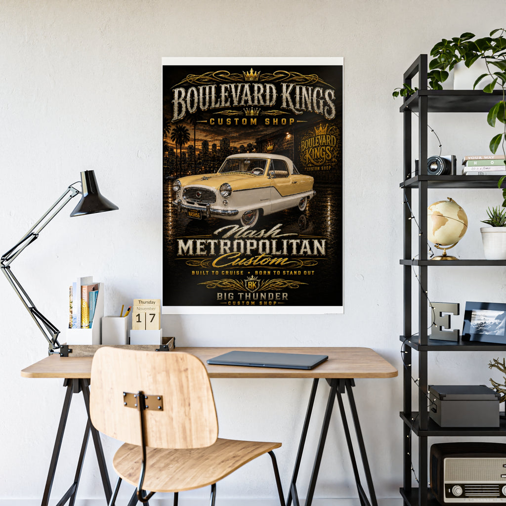 Boulevard Kings Vintage Nash Metropolitan Poster - Gloss Car Print