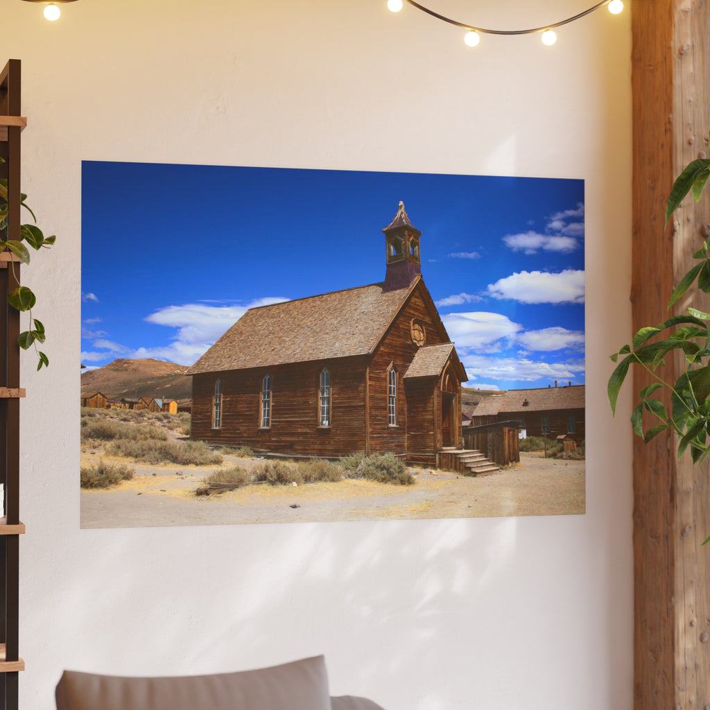 Historic Bodie Church - Bodie Ghost Town California -  Fine Art Photography Print - Western Wall Art - Desert Landscape Decor
