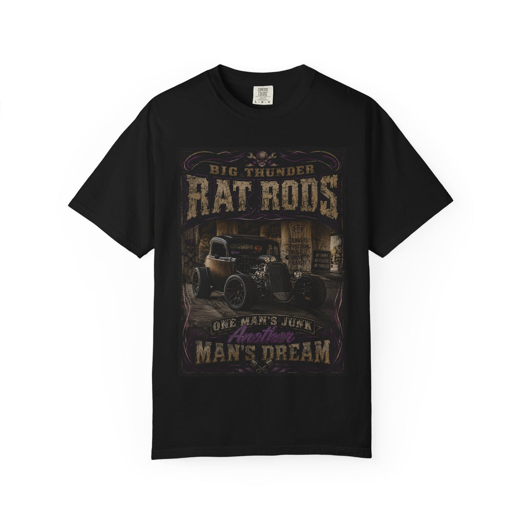 Rat Rods Vintage T-Shirt — "Big Thunder" Hot Rod Car Garage Tee