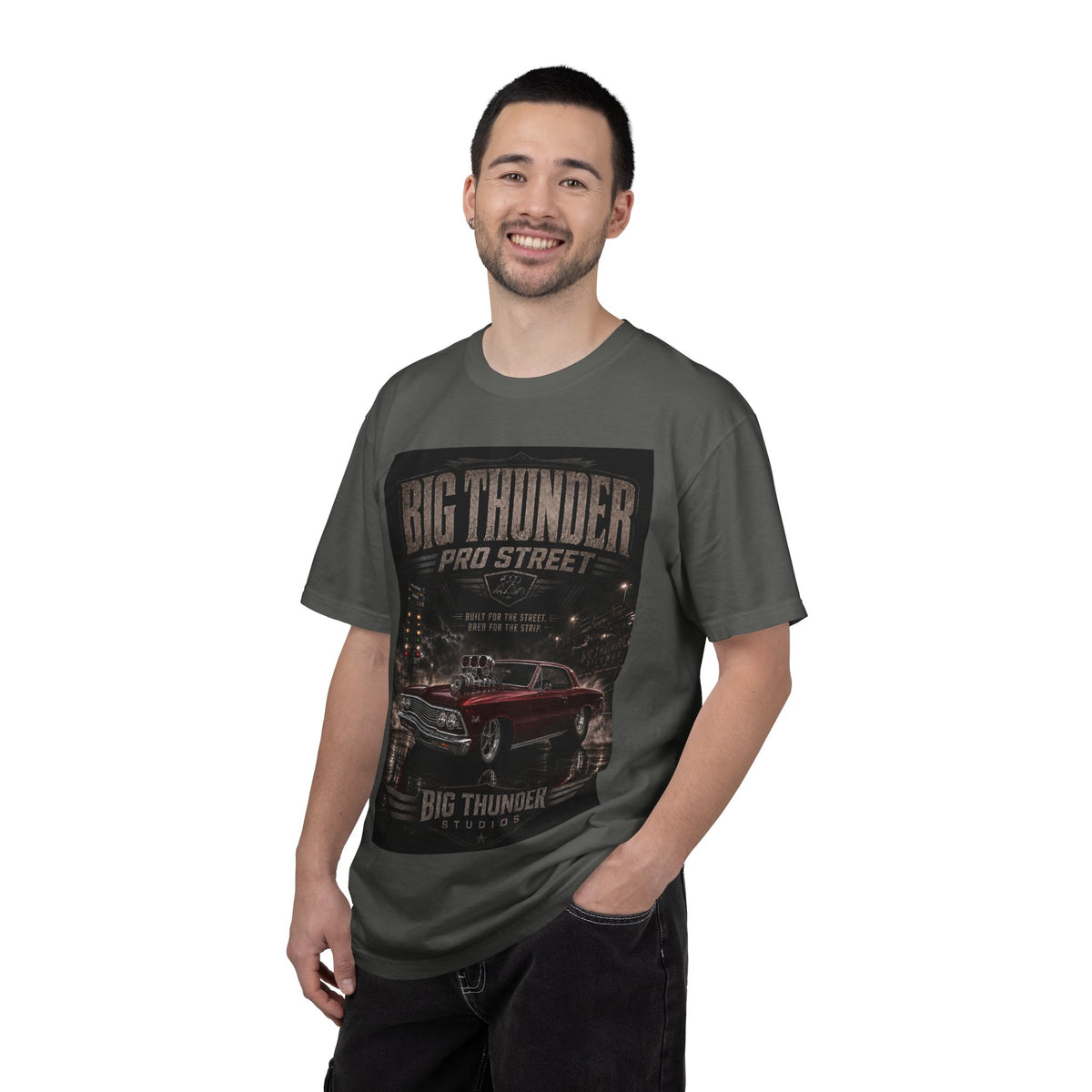 Vintage Burgundy Pro Street Muscle Car T-Shirt | Big Thunder Studios