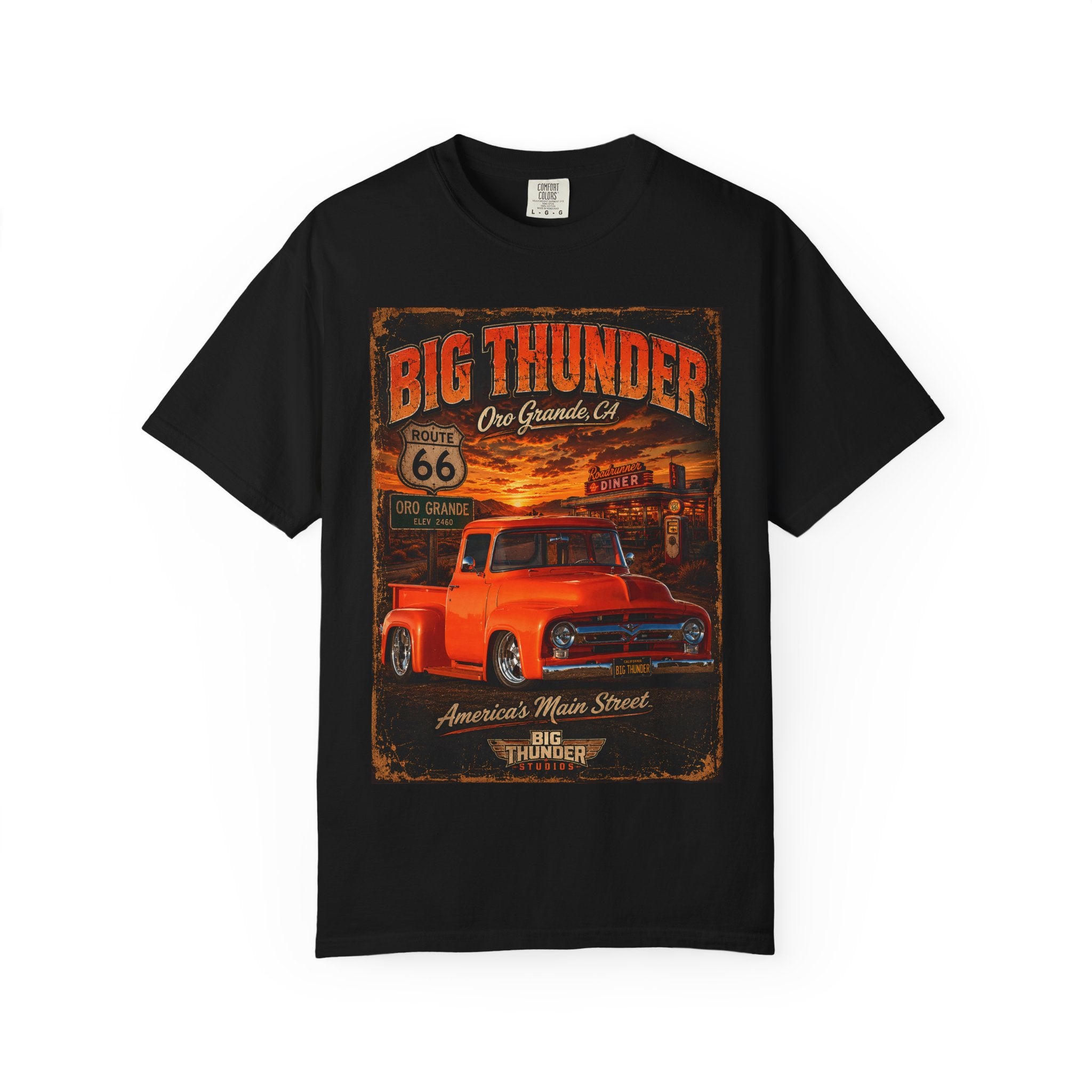 Route 66 Big Thunder | Vintage Muscle Car Graphic T-Shirt