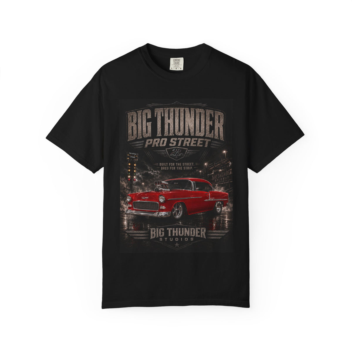Red Classic Pro Street Muscle Car T-Shirt | Big Thunder Studios