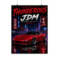 Thunderous JDM Poster — Red Retro Nissan Sports Car Matte Vertical Print