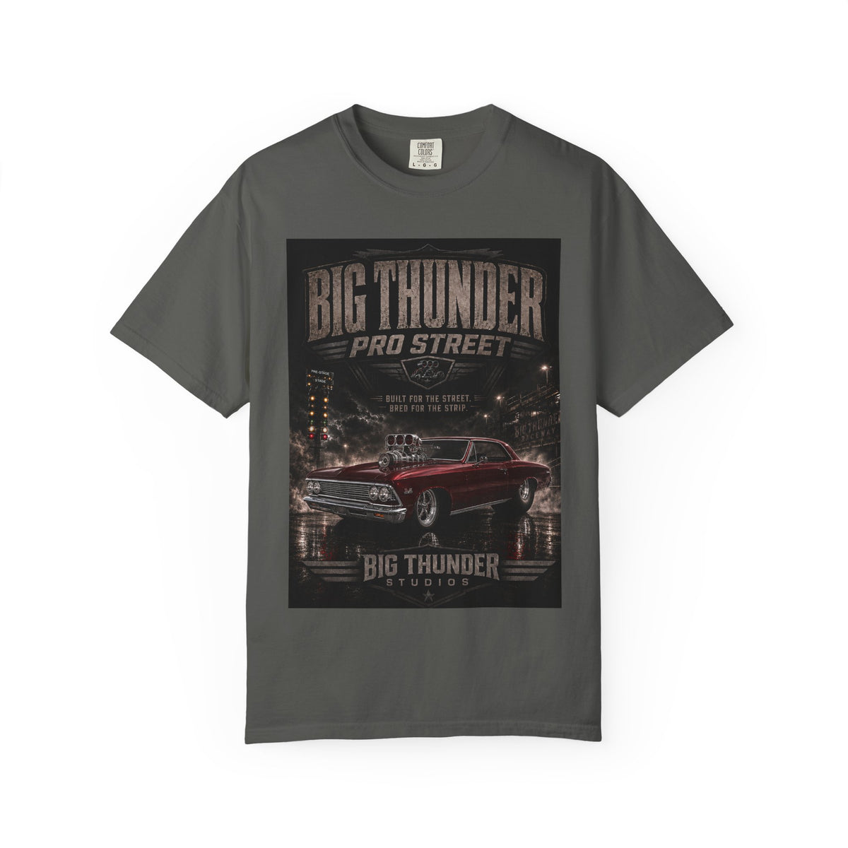 Vintage Burgundy Pro Street Muscle Car T-Shirt | Big Thunder Studios
