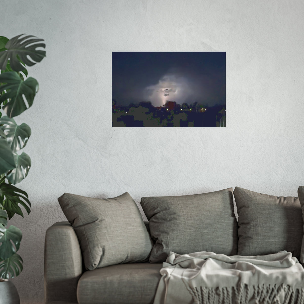 Thunderstorm Night Sky — Lightning Wall Art